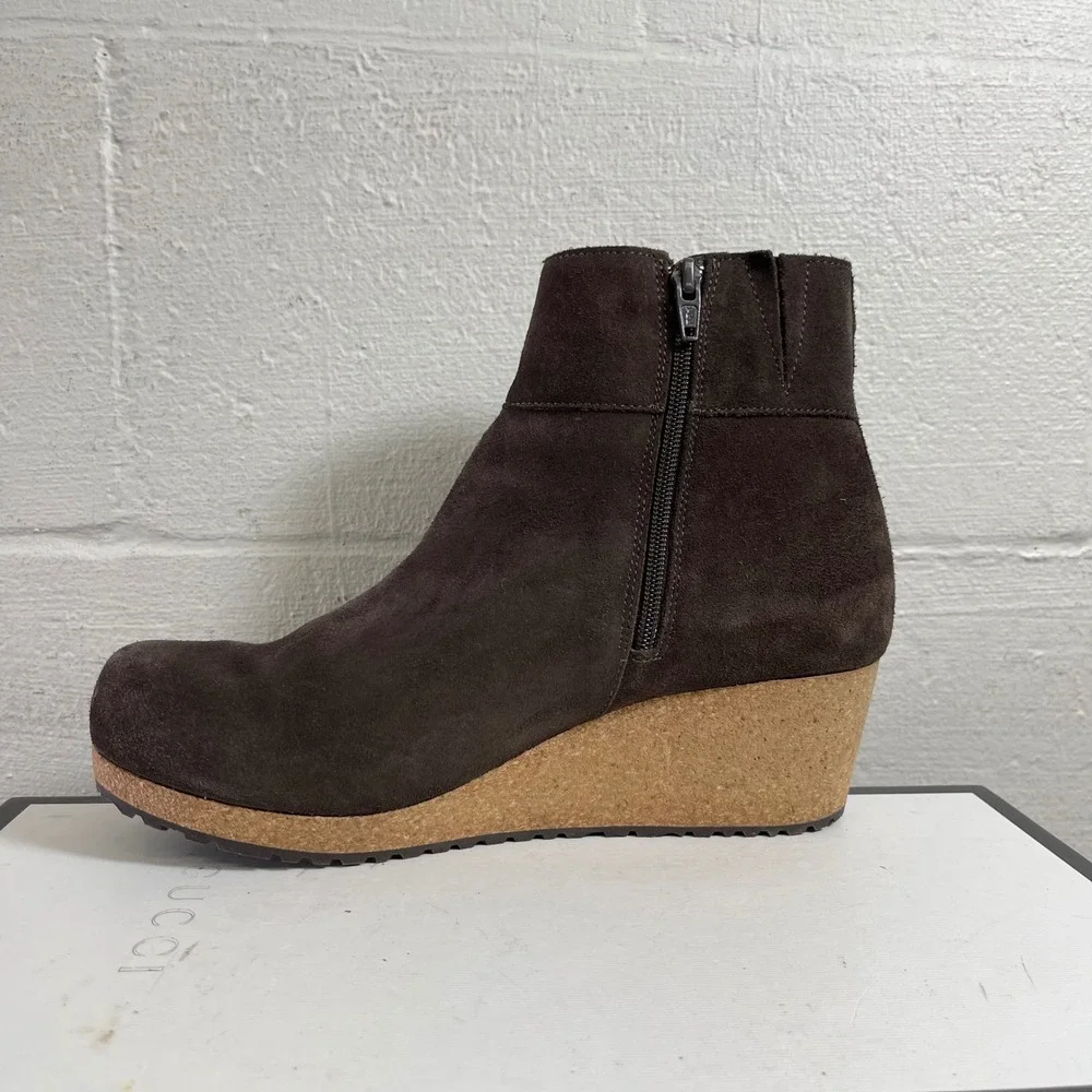 Papillio‎ by Birkenstock Ebba Brown Suede Wedge Ankle Boots Women's 41 EU/10 US